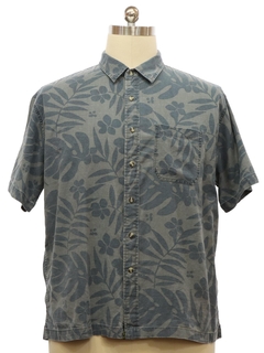 1990's Mens Linen Cotton Blend Hawaiian Shirt