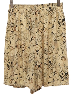 1990's Womens High Waisted Baggy Rayon Blend Shorts