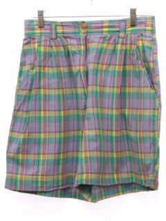 1980's Womens Totally 80s Pleated Cotton Shorts