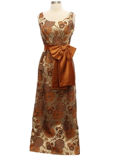 1960's Womens Nicholas Ungar Designer Cocktail Maxi Dress