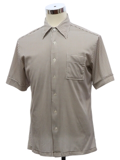 1980's Mens Subtle Print Disco Style Sport Shirt