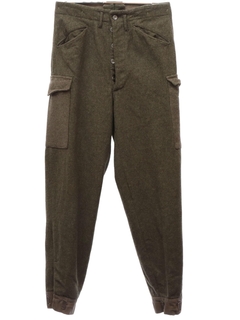 1940's Mens WW2 Swedish Three Crowns Wool Military Pants