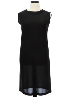 1970's Womens Little Black Shift Dress