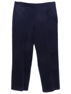 1970's Mens Dark Blue Heavy Wool Navy Style Pants