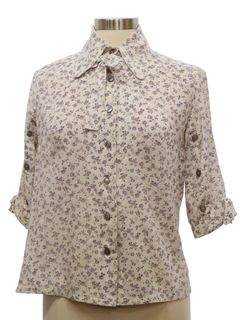 1960's Womens Mod Print Secretary Shirt