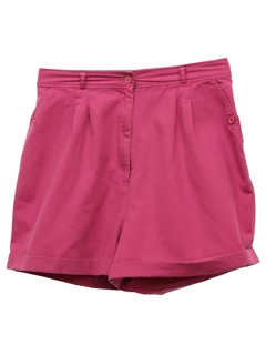 1980's Womens Totally 80s Pleated Cotton Shorts