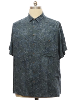 1990's Mens Rayon Graphic Print Sport Shirt