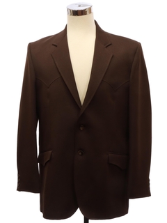 1970's Mens Brown Disco Western Blazer Sport Coat Jacket