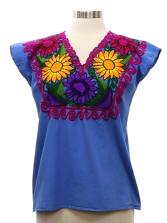 1970's Womens Huipil Style Shirt