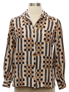 1970's Womens Print Disco Shirt