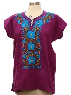 1970's Womens Huipil Style Shirt