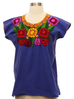 1970's Womens Huipil Style Shirt