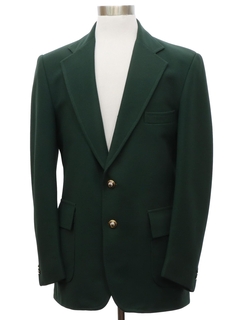 1970's Mens Green Disco Blazer Sport Coat Jacket