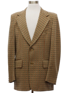 1970's Mens Plaid Disco Blazer Sport Coat Jacket