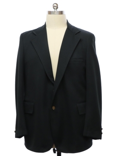 1970's Mens Black Disco Blazer Sport Coat Jacket