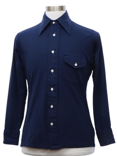 1970's Mens Solid Knit Disco Shirt