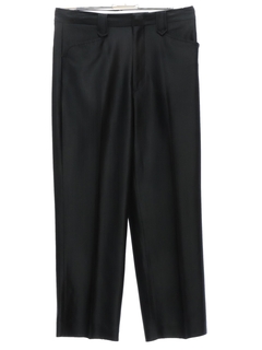 1980's Mens Black Shiny Wet Look Western Style Leisure Pants