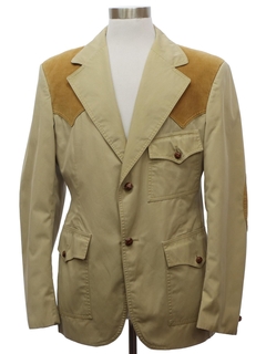 1980's Mens Corduroy Accented Western Style Field Jacket