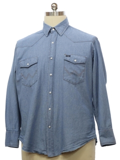 1990's Mens Wrangler Chambray Western Shirt