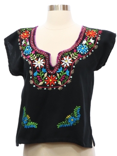 1970's Womens Huipil Style Shirt