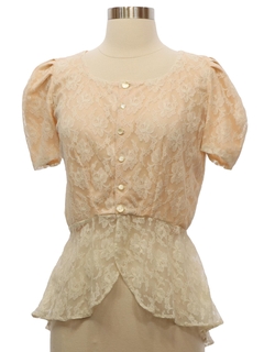 1980's Womens Totally 80s Lace Shirt