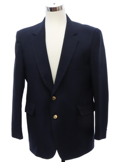 1970's Mens Dark Blue Disco Blazer Sport Coat Jacket