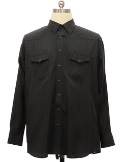 1990's Mens Black Wrangler Western Shirt