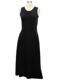 1990's Womens Black A-Line Maxi Dress