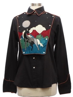 1980's Womens Designer Salaminder Art Western Shirt