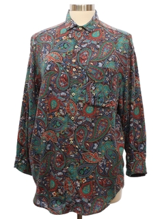 1980's Womens Totally 80s Forenza Paisley Shirt