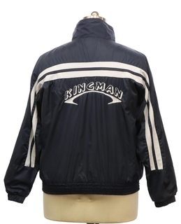 1990's Mens Holloway Dark Blue Nylon Windbreaker Zip Jacket