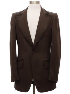 1970's Mens Brown Tuxedo Blazer Jacket