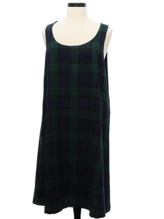 1980's Womens Mod Plaid Check Dress