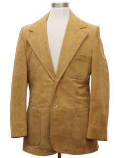 1970's Mens Suede Leather Blazer Jacket