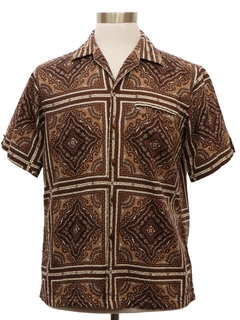 1950's Mens Batik by Enro Hawaiian Shirt