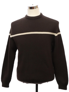 1980's Mens Wool Knit Sweater Shirt