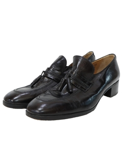 1970's Mens Accessories - Leather Tassle Loafer Shoes