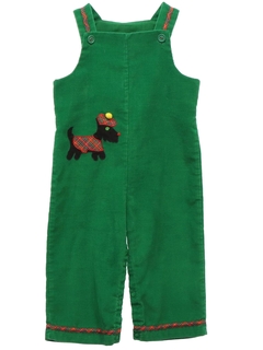 1970's Unisex Childs Corduroy Overalls