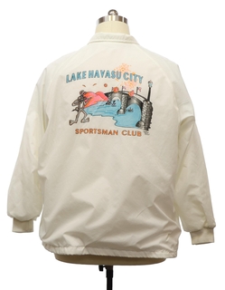 1980's Mens Lake Havasu Sportsman Club Snap Front Windbreaker Style Jacket