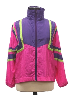 1980's Womens Windbreaker Style Track Jacket