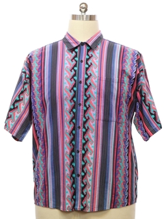1980's Mens Totally 80s Graphic Print Shirt