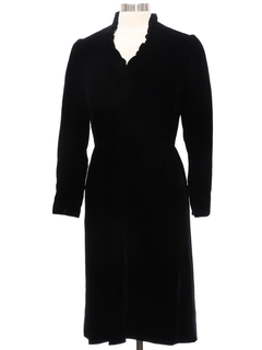 1960's Womens Black Velvet Dress