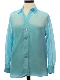 1980's Womens Sheer Secretary Shirt