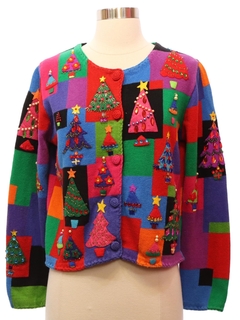 1990's Womens Michael Simon Designer Ugly Christmas Sweater