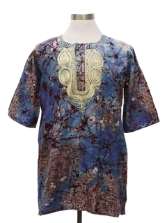 1990's Mens Embroidered Dashiki Style Shirt