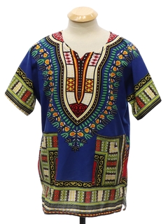 1970's Unisex Ladies or Boys Dashiki Shirt