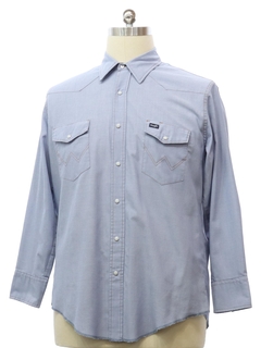 1990's Mens Grunge Wrangler Chambray Western Shirt