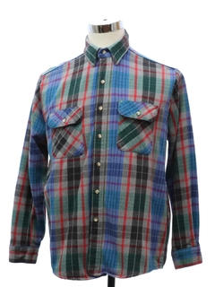 1980's Mens Heavy Cotton Flannel Shirt