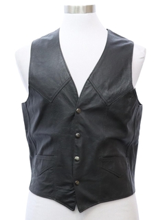 1980's Mens Leather Vest