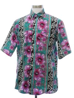 1980's Mens Totally 80s Geometric Western Shirt